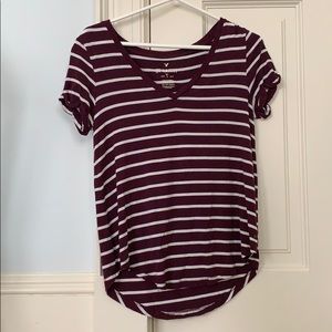 Abercrombie striped v neck
